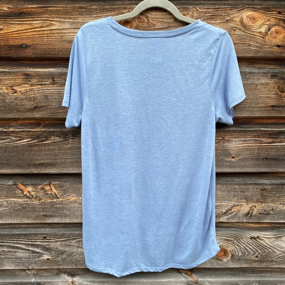 Vintage Concert Tees Blue Woodstock Short Sleeve Tee Shirt with Lace Up Detail - Picture 7 of 8